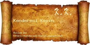 Kenderesi Kevin névjegykártya