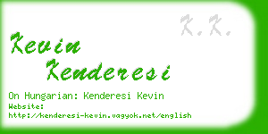 kevin kenderesi business card